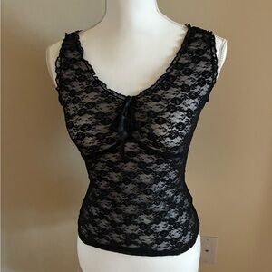 Brandy Melville John Galt Malena Top Elegant Black Lace Sleeveless Top